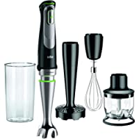 Braun Minipimer 9 MQ9027X- Batidora de Mano de 1000 W- 4 Accesorios (Minipicadora de 350 ml- Varillas- Pasapuré- Vaso…